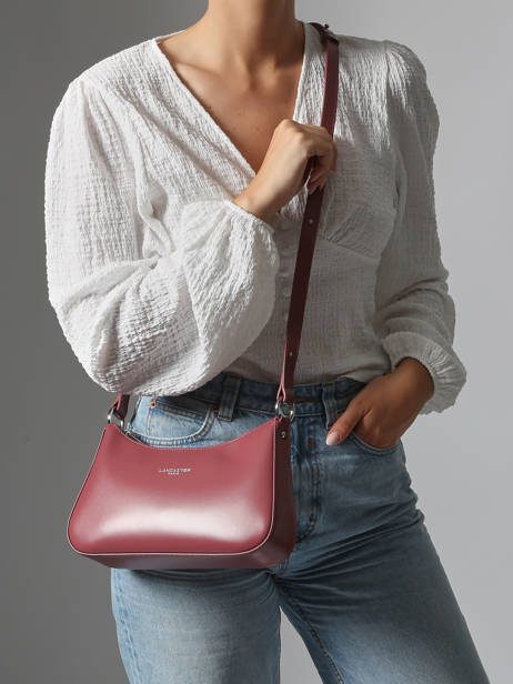 Cross Body Tas Suave Leder Lancaster Roze suave ace 22 ander zicht 1